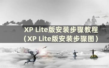 XP Lite版安装步骤教程（XP Lite版安装步骤图）